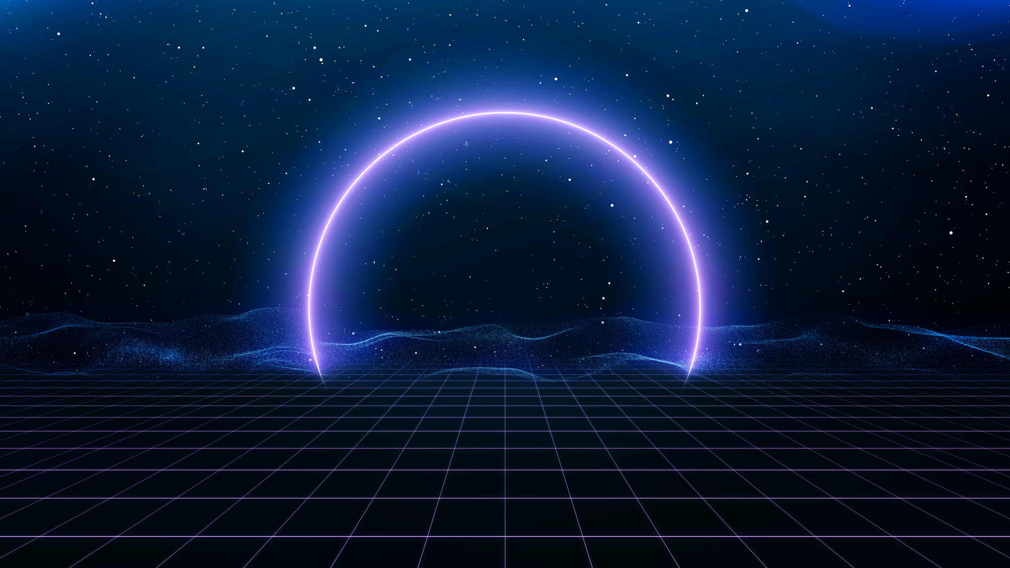 Retro Cyberpunk Style 80S Sci-Fi Background Futuristic with Laser Grid 
